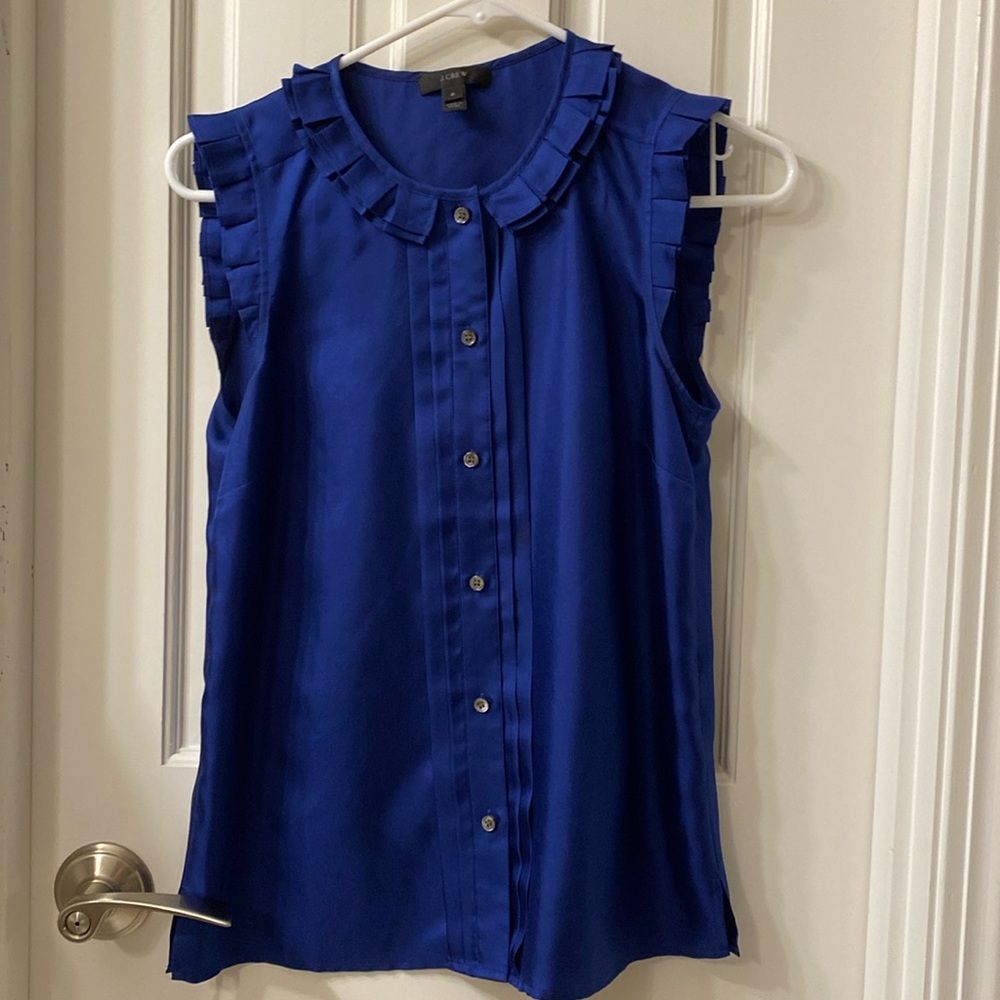 Navy J-crew 100% silk top